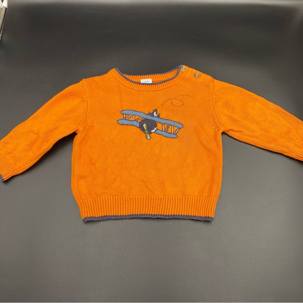 Gymboree VTG 2005 airplane orange 18-24 months sweater